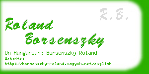 roland borsenszky business card